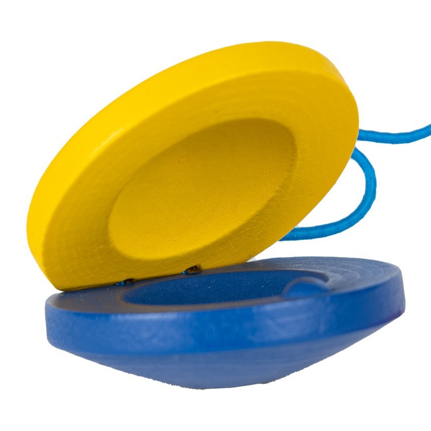 Percussion Kastagnette blau/gelb